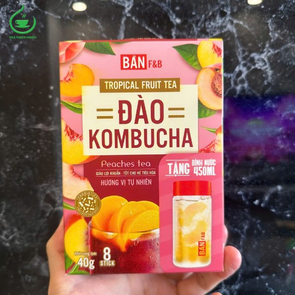 Trà kombucha đào